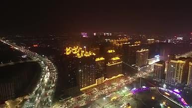 城镇夜景航拍素材视频的预览图